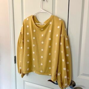 Blu Pepper Yellow Polka Dot Sweatshirt